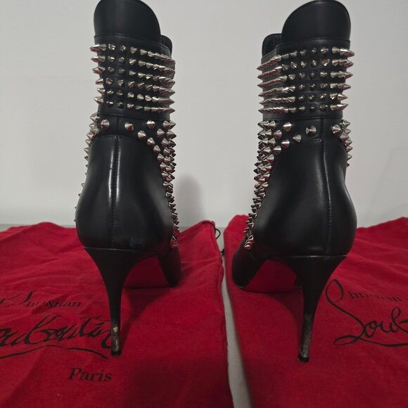 Christian Louboutin Hongroise Heeled Boots Studded Leather 85 - Picture 2 of 8